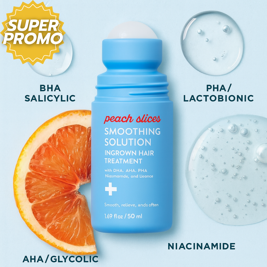 Peach Slices™: Solución post-afeitado que suaviza la piel, mejora la textura y previene la formación de vellos encarnados.