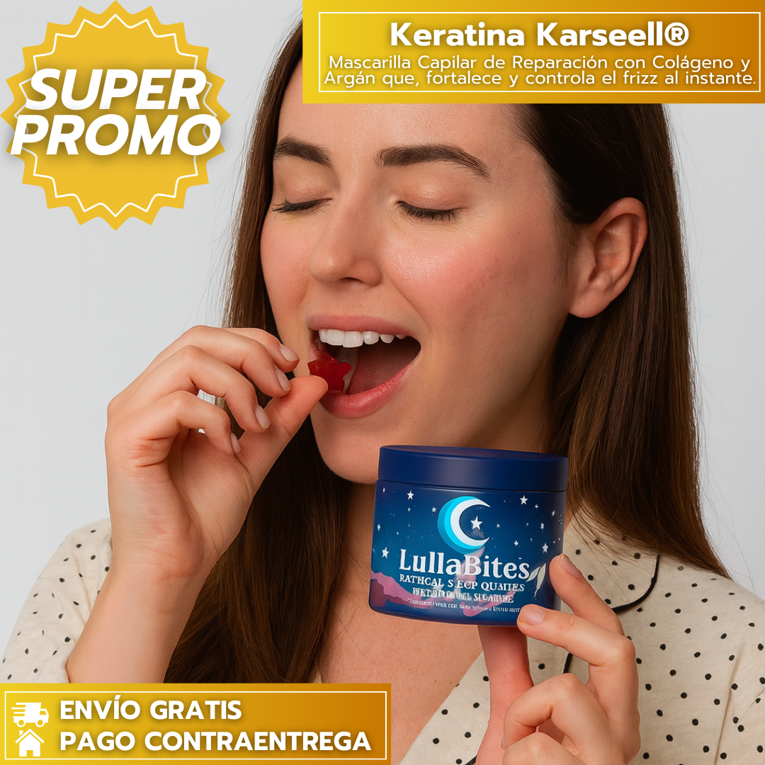 Lullabites™: Gomitas naturales que relajan cuerpo y mente para ayudarte a dormir más rápido y despertar con energía renovada.