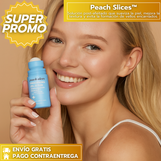 Peach Slices™: Solución post-afeitado que suaviza la piel, mejora la textura y previene la formación de vellos encarnados.