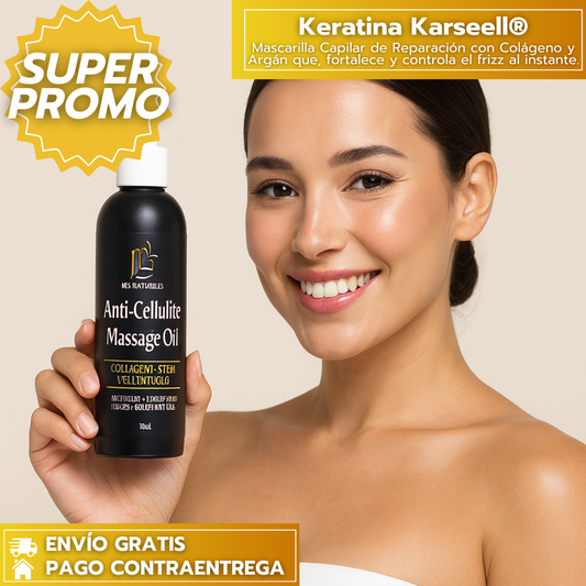 Anti-cellulite oil™: Aceite Corporal Anticelulítico y Reafirmante que Suaviza, Tonifica y Mejora la Textura de la Piel