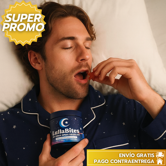 Lullabites™: Gomitas naturales que relajan cuerpo y mente para ayudarte a dormir más rápido y despertar con energía renovada.
