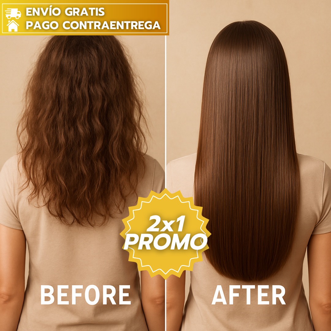 Oferta Especial 2x1 Keratina Karseell®: Mascarilla Capilar de Reparación con Colágeno y Argán que hidrata, fortalece y controla el frizz al instante.