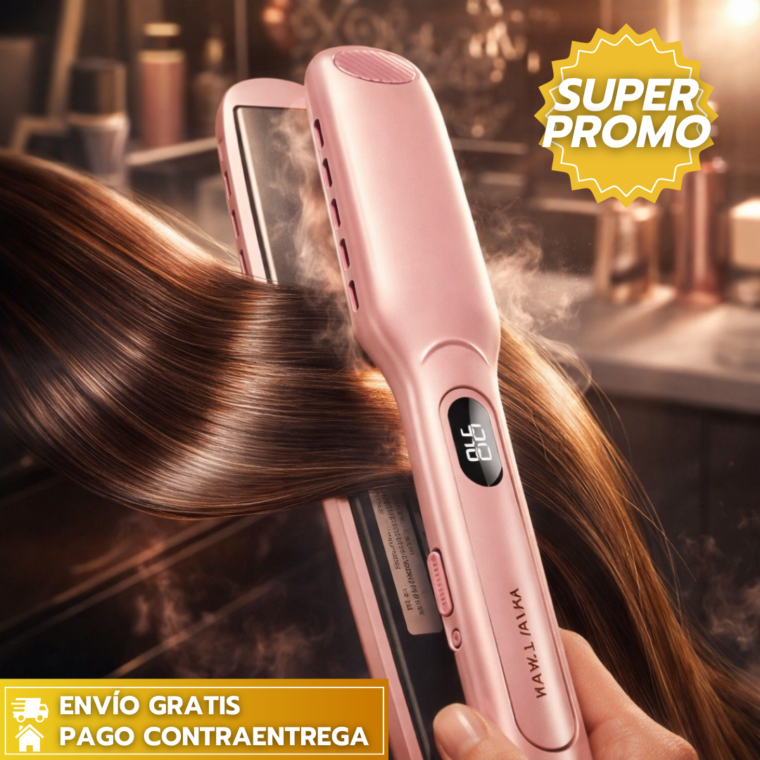 Hair straightenerᵐˢ: Plancha Alisadora Profesional de Cabello con Calentamiento Rápido y Control de Temperatura para un Alisado Brillante y Sin Frizz.