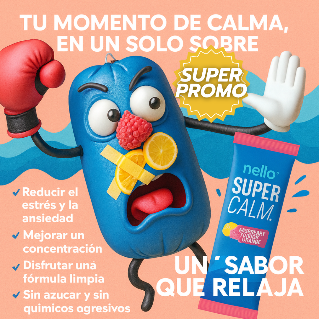 Supercalm™: Bebida funcional instantánea que reduce el estrés y aporta calma natural.