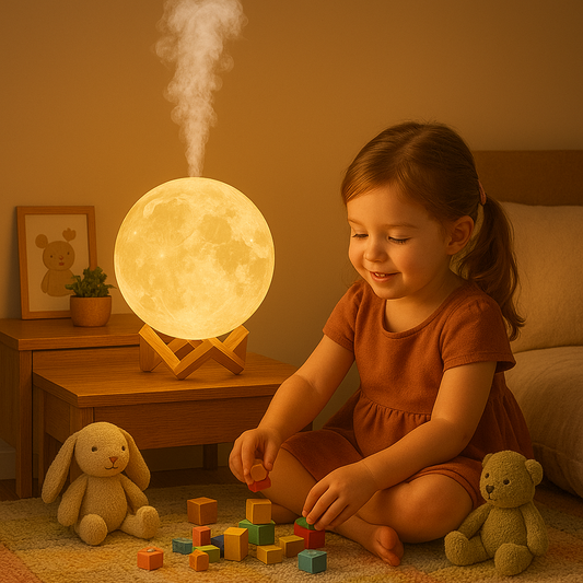 ZenLuna™: Lámpara Difusor en Forma de Luna con Humidificador Ultrasónico y Luz LED Relajante para Dormir