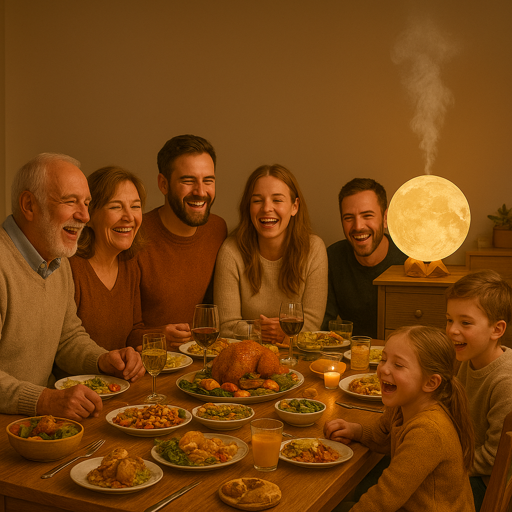 ZenLuna™: Lámpara Difusor en Forma de Luna con Humidificador Ultrasónico y Luz LED Relajante para Dormir